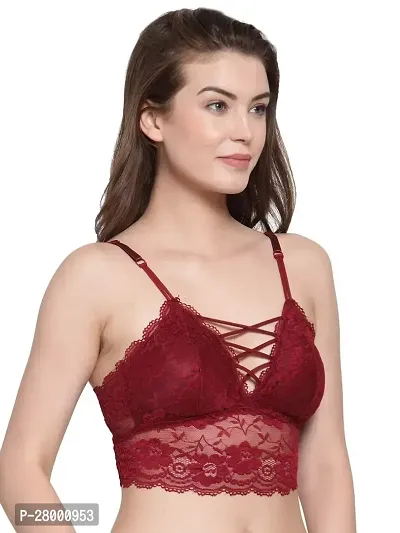 Stylish Maroon Cotton Solid Bra For Women-thumb3