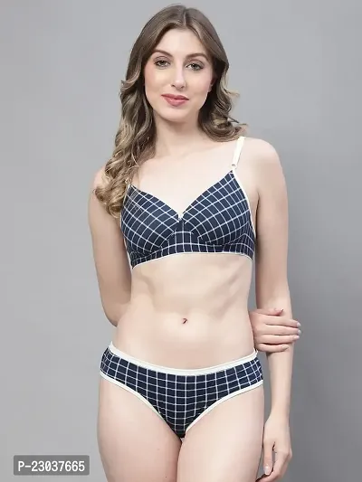 Buy PrettyCat Underwired Polka Print Full Coverage T-Shirt Bra Panty Set  Online In India At Discounted Prices