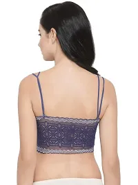 Stylish Blue Lace Solid Bra For Women-thumb1