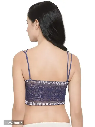 Stylish Blue Lace Solid Bra For Women-thumb2