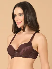 Stylish Brown Polyester Lace Bras For Women-thumb2