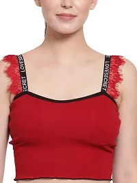 Stylish Red Cotton Solid Bra For Women-thumb4