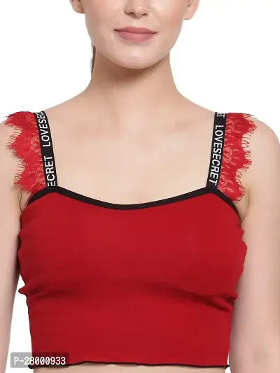 Stylish Red Cotton Solid Bra For Women-thumb5