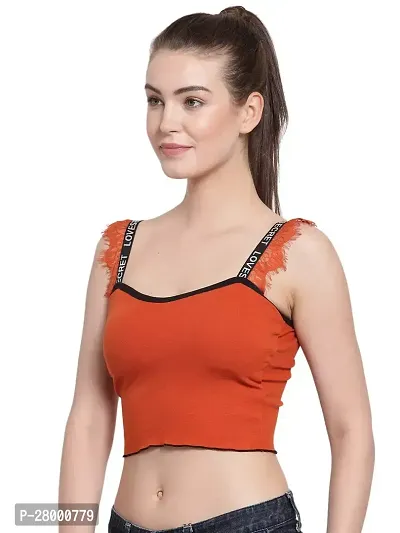 Stylish Orange Cotton Solid Bra For Women-thumb3