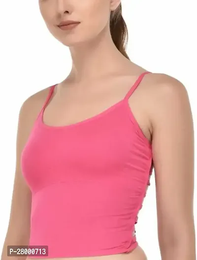 Stylish Pink Cotton Blend Solid Bra For Women-thumb4