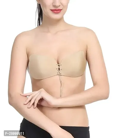 Stylish Beige Cotton Blend Solid Bra For Women-thumb2