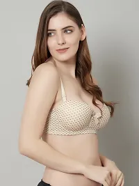 Stylish Beige Polyester Spandex Polka Dots Bras For Women-thumb2