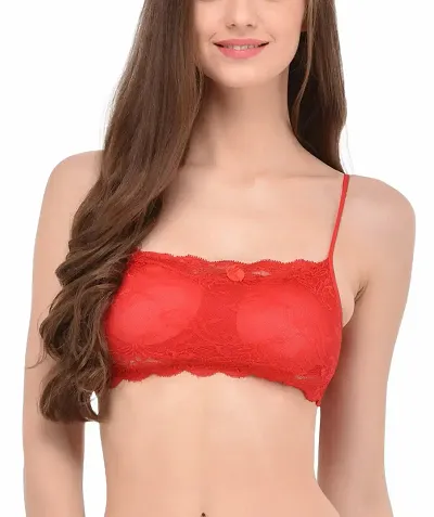 Stylish Lace Solid Bra For Women