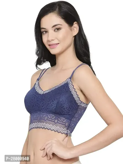 Stylish Blue Lace Solid Bra For Women-thumb3