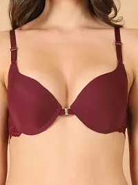 Elegant Polyester Solid Bras with Panty Set For Women-thumb3