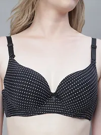 Stylish Black Polyester Spandex Polka Dots Bras For Women-thumb4