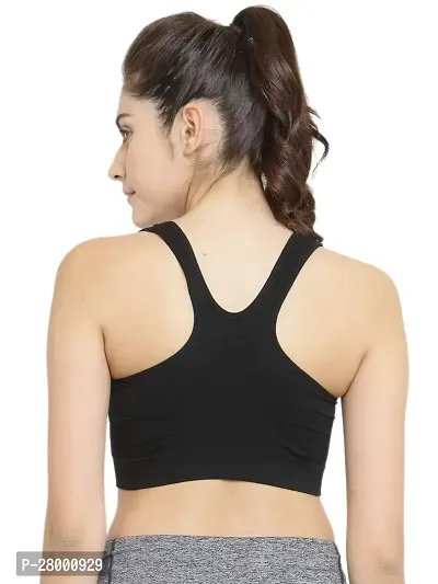 Stylish Black Cotton Blend Solid Bra For Women-thumb5