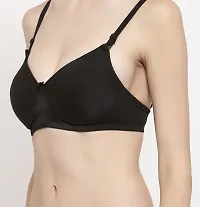 Stylish Black Polyester Blend Solid Bra For Women-thumb3