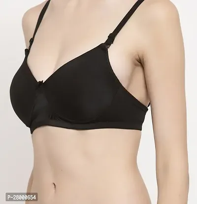 Stylish Black Polyester Blend Solid Bra For Women-thumb4