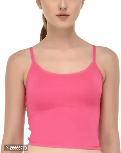 Stylish Pink Cotton Blend Solid Bra For Women-thumb0