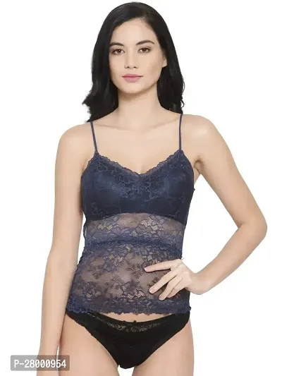 Stylish Blue Cotton Solid Bra For Women