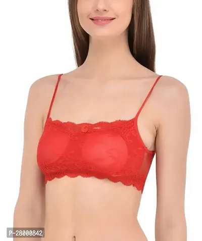 Stylish Red Lace Solid Bra For Women-thumb3