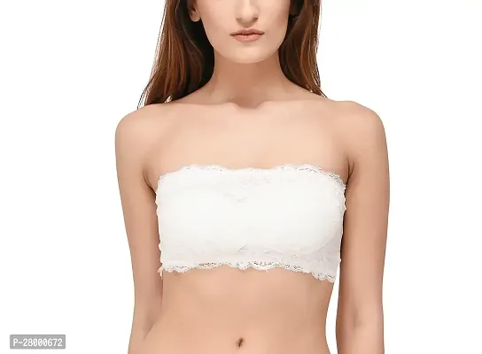 Stylish White Lace Bra For Women-thumb0
