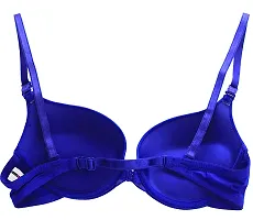 Stylish Blue Polyester Spandex Solid Bra For Women-thumb1
