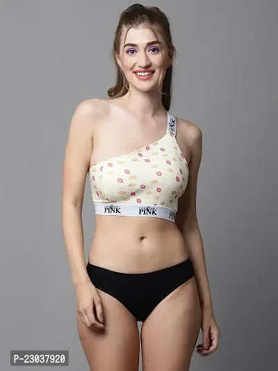 Buy PrettyCat Removable Padded Nonwired Hot Lips Print Partywear Bralette Bra  Panty Set Online In India At Discounted Prices