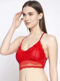 Stylish Red Lace Bra For Women-thumb2