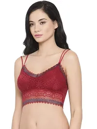 Stylish Red Lace Solid Bra For Women-thumb2