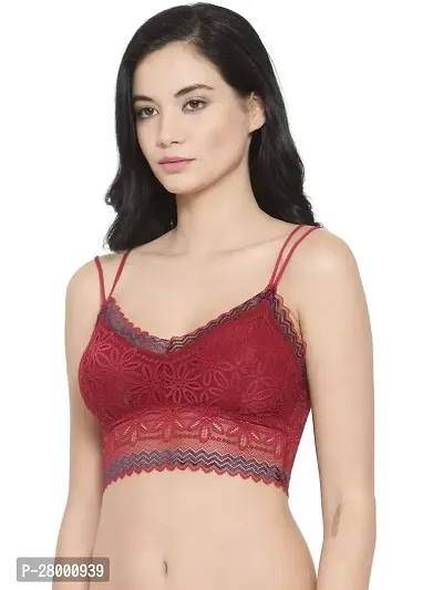 Stylish Red Lace Solid Bra For Women-thumb3