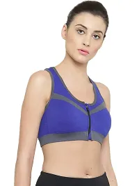 Stylish Blue Cotton Solid Bra For Women-thumb2