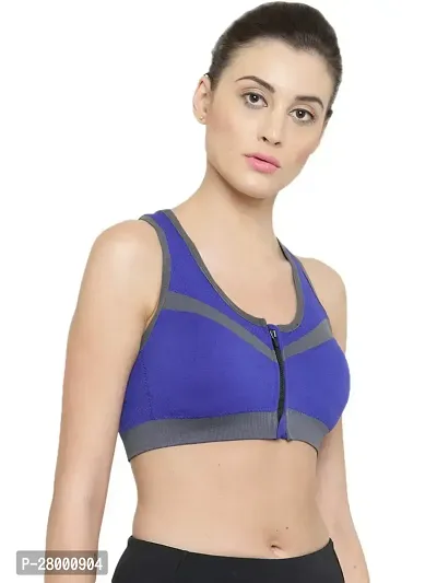 Stylish Blue Cotton Solid Bra For Women-thumb3