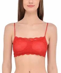 Stylish Red Lace Solid Bra For Women-thumb1