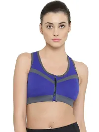 Stylish Blue Cotton Solid Bra For Women-thumb1