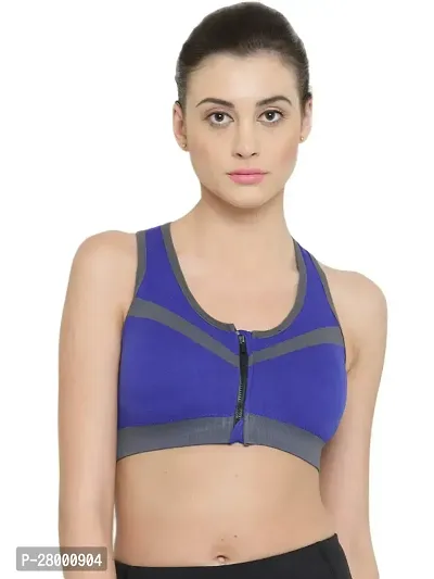 Stylish Blue Cotton Solid Bra For Women-thumb2