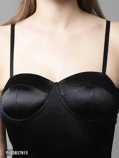 Stylish Black Satin Solid Bras For Women-thumb5