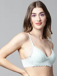 Stylish Green Polyester Spandex Solid Bras For Women-thumb2