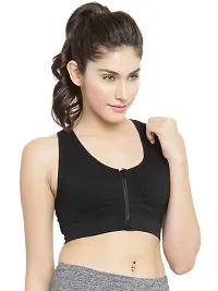 Stylish Black Cotton Blend Solid Bra For Women-thumb2