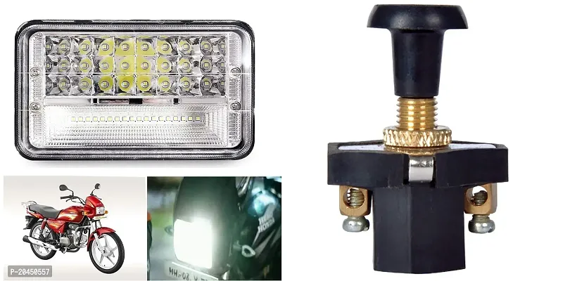 45 LED Bike Headlight for Hero Splendor Plus, Splendor Pro, Splendor (Black) With Push Pull Switch