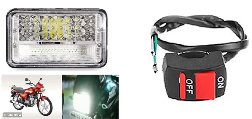 45 LED Bike Headlight for Hero Splendor Plus, Splendor Pro, Splendor (Black) With Wire Switch