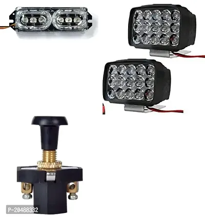 Combo fog light 15 led 2pc Push Pull Switch With Led Mini Flasher Light-thumb0