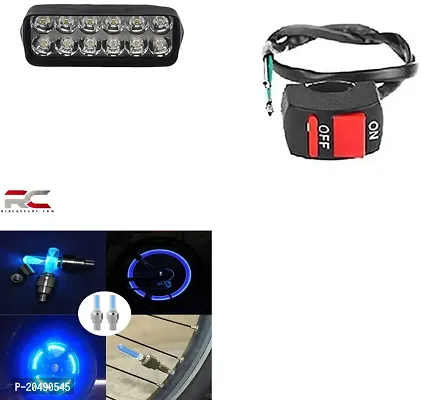 Combo Fog light 12 led 1pc Bike Tyre Light 1 Pair With Wire Switch 1pc-thumb0