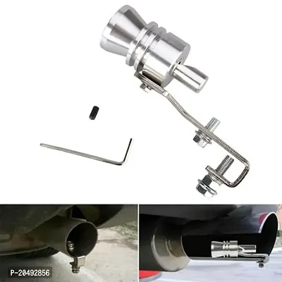 Turbo Sound Whistle Exhaust Pipe Blowoff Valve Simulator Size -Silver-thumb0