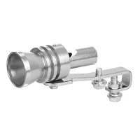 Turbo Sound Whistle Exhaust Pipe Blowoff Valve Simulator Size -Silver-thumb3