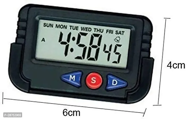 Car Dashboard/Office Desk Alarm Clock and Stopwatch with Flexible Stand (Small Display)-thumb4