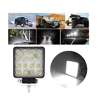 16 LED Fog Light Waterproof Square Led Flood Lamp Offroad Driving Work Light for Bikes Cars and Motorcycle (48W, White Light)Motorcycle Headlights-thumb2