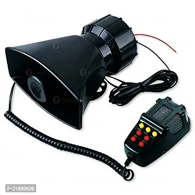 Car Siren Speaker,12V 80W 7 Tone Sound Car Siren Vehicle Horn with Mic PA Speaker (Black)