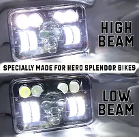 SKULL Style LED Headlight Hi/Low Beam With DRL Light 4000LM For Hero Splendor Plus, Splendor Pro, Splendor (new skull Style )-thumb1