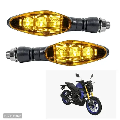 ALL Bike/Motorcycle Bright LED Amber Turn Signal Light Indicator Brake Lamps For Yamaha MT 15 (2.Pcs Amber Color Indicator)