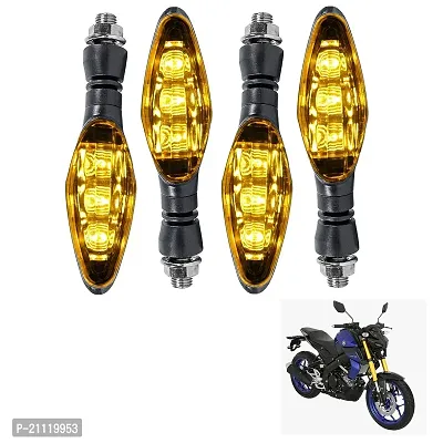 ALL Bike/Motorcycle Bright LED Amber Turn Signal Light Indicator Brake Lamps For Yamaha MT 15 (4.Pcs Amber Color Indicator)