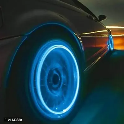 Car/Bike/Bicycle Tyre Led Light Rim Valve Cap Flashing With Motion Sensor Blue Color (Set Of 2 Pcs)-thumb3