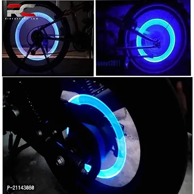 Car/Bike/Bicycle Tyre Led Light Rim Valve Cap Flashing With Motion Sensor Blue Color (Set Of 2 Pcs)-thumb4