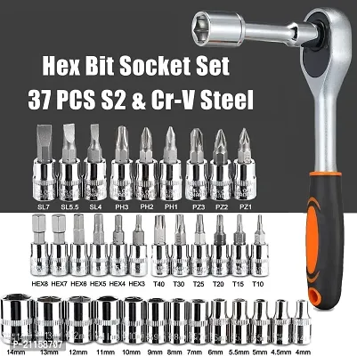 46 in 1 Pcs Tool Kit  Screwdriver and Socket Set Wrench Set Multi Purpose Combination Tool Case Precision Socket Set-thumb2